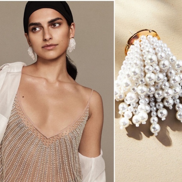 Anthropologie Pearl Firework Earrings NWT - Picture 2 of 5